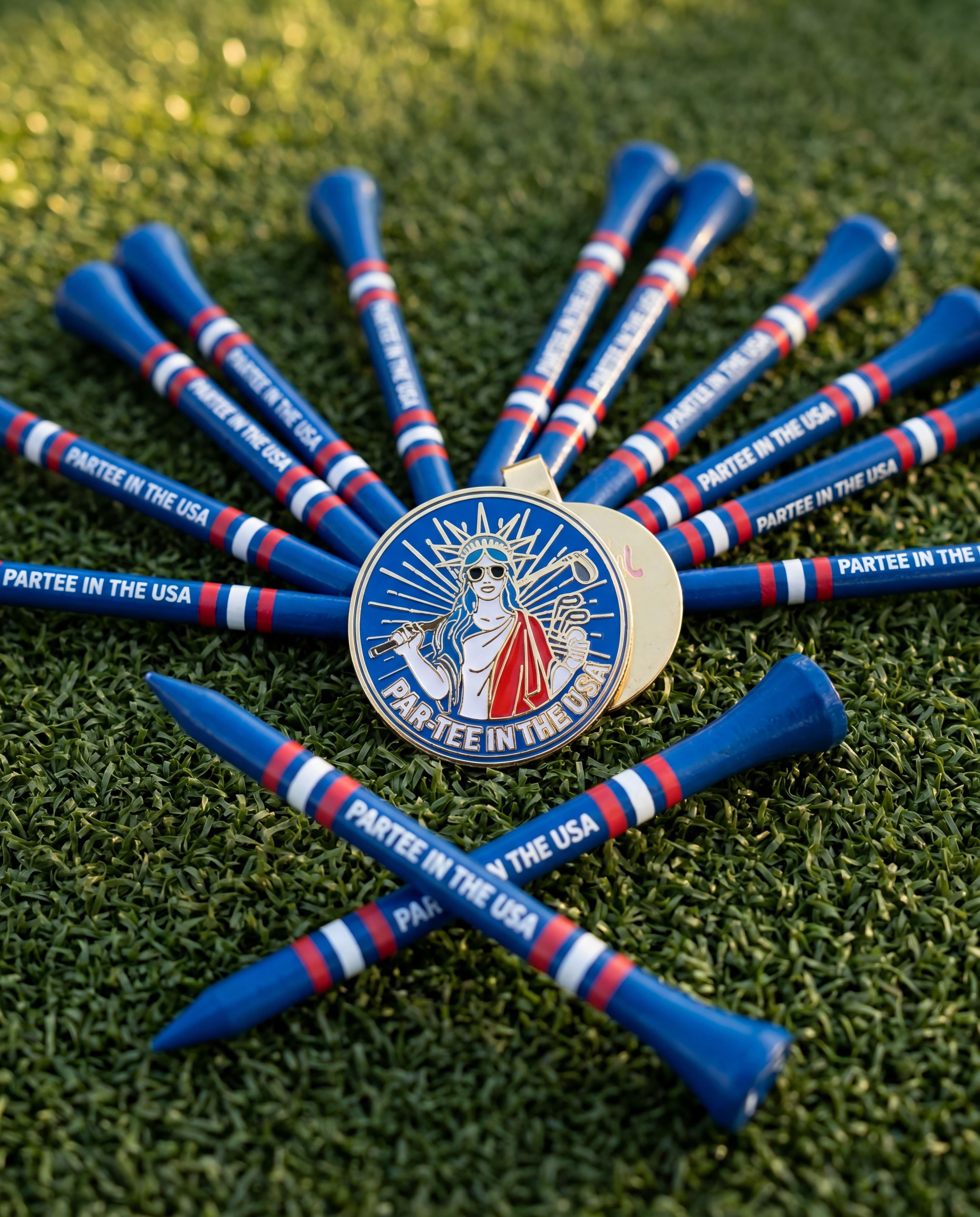 Par-tee in the USA Ball Marker + Hat Clip + Tee Set