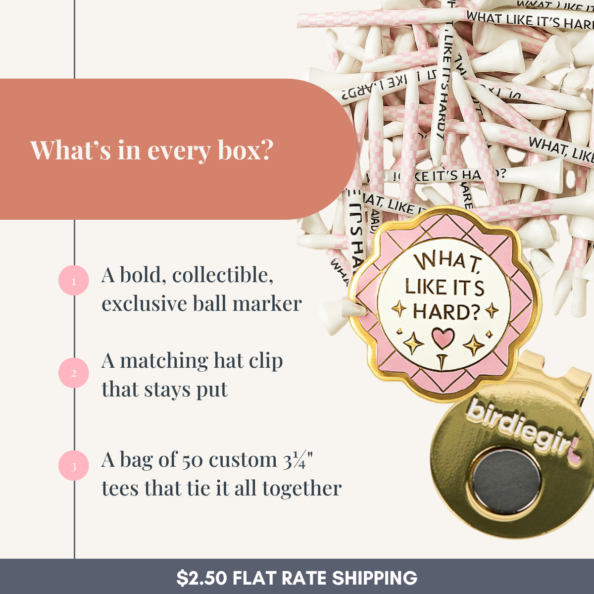 what's in every ball marker and golf tee box?