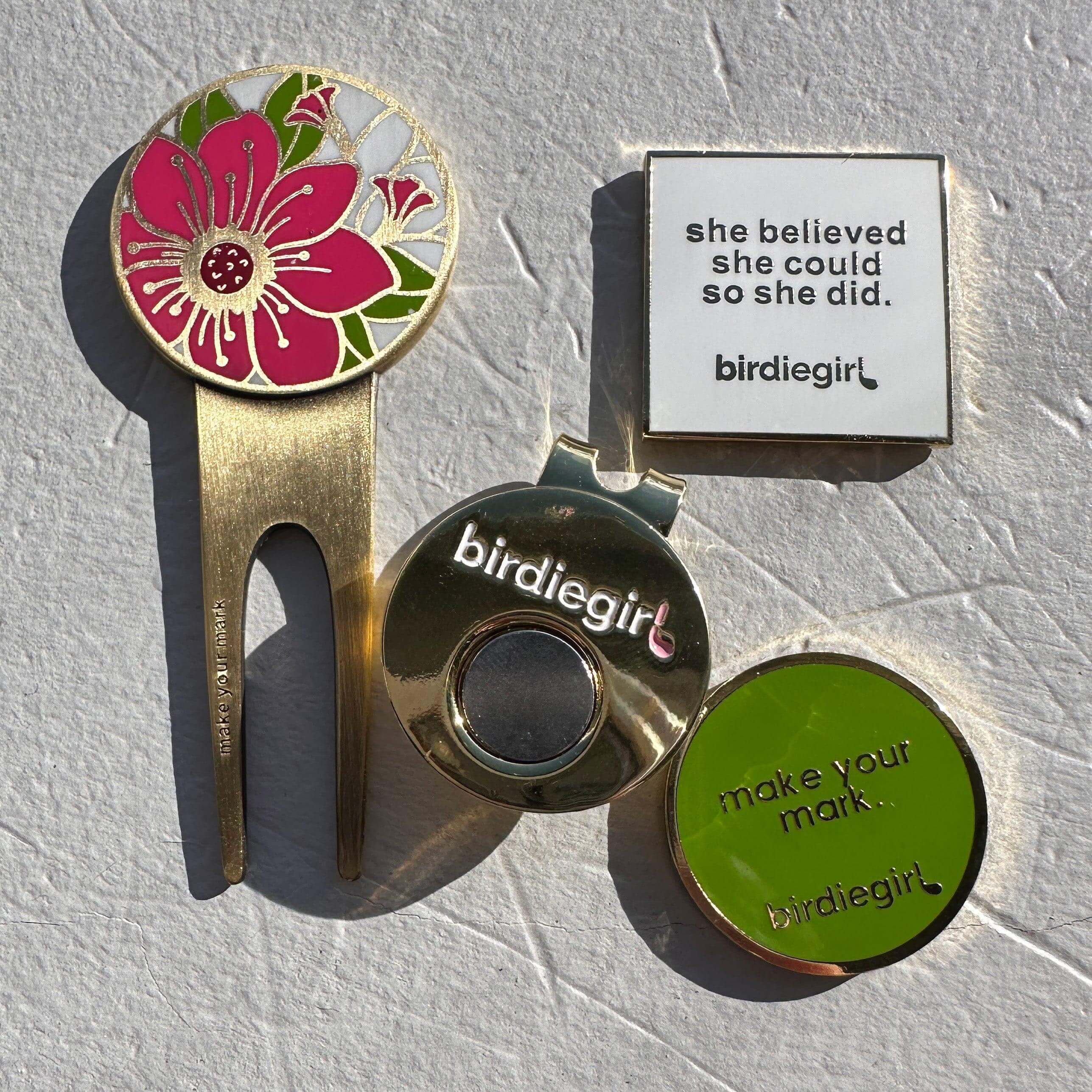 Golf Ball Markers in I Feel Prettee Gift Set: Collector's Edition Divot Tool Set by Birdie Girl Golf