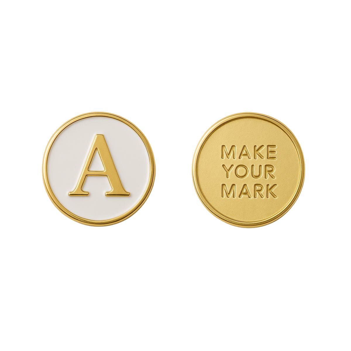 Golf Ball Markers in Personalized Ball Marker with Magnetic Hat Clip – Gold Initials by Birdie Girl Golf