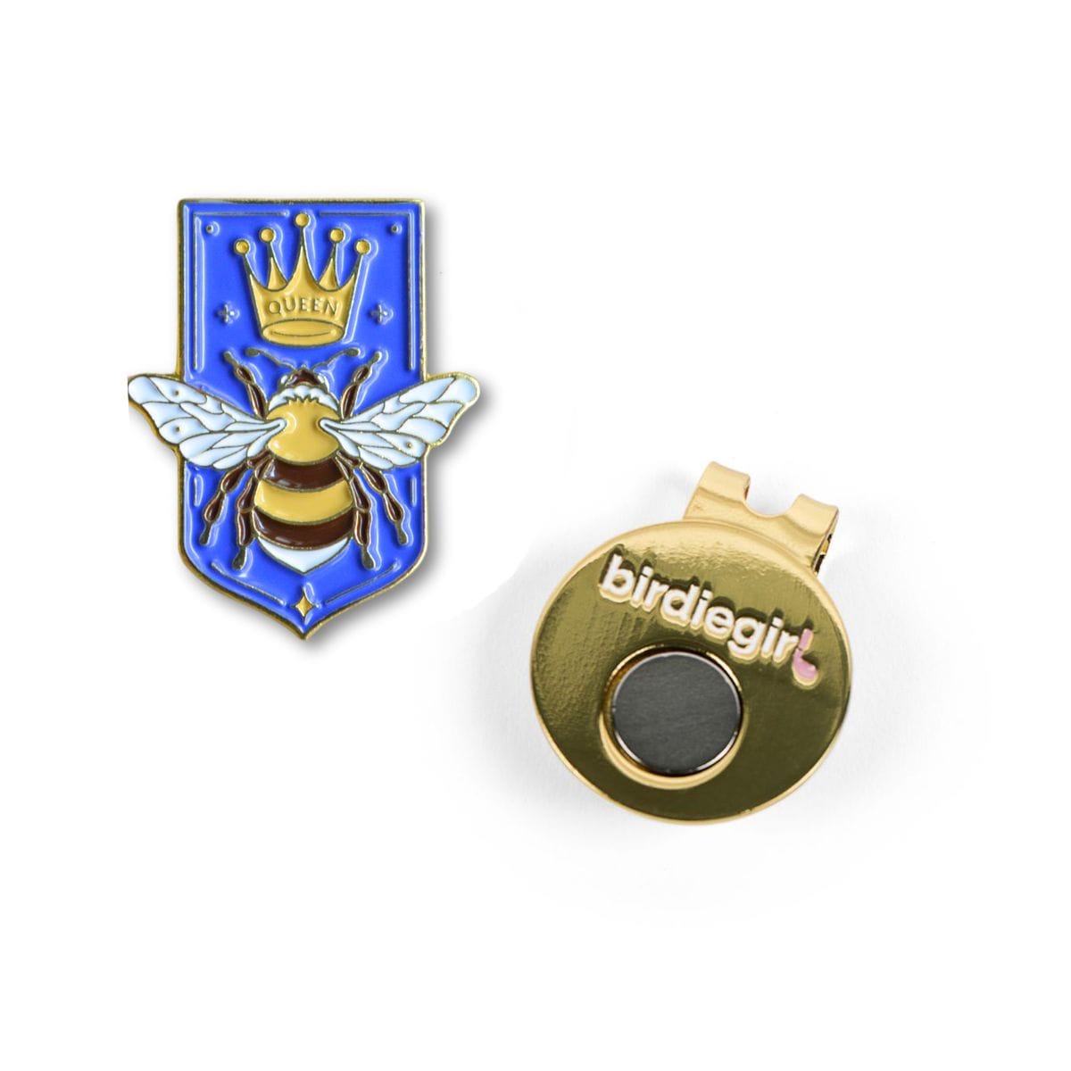Golf Ball Markers in Queen Bee Ball Marker with Magnetic Hat Clip by Birdie Girl Golf