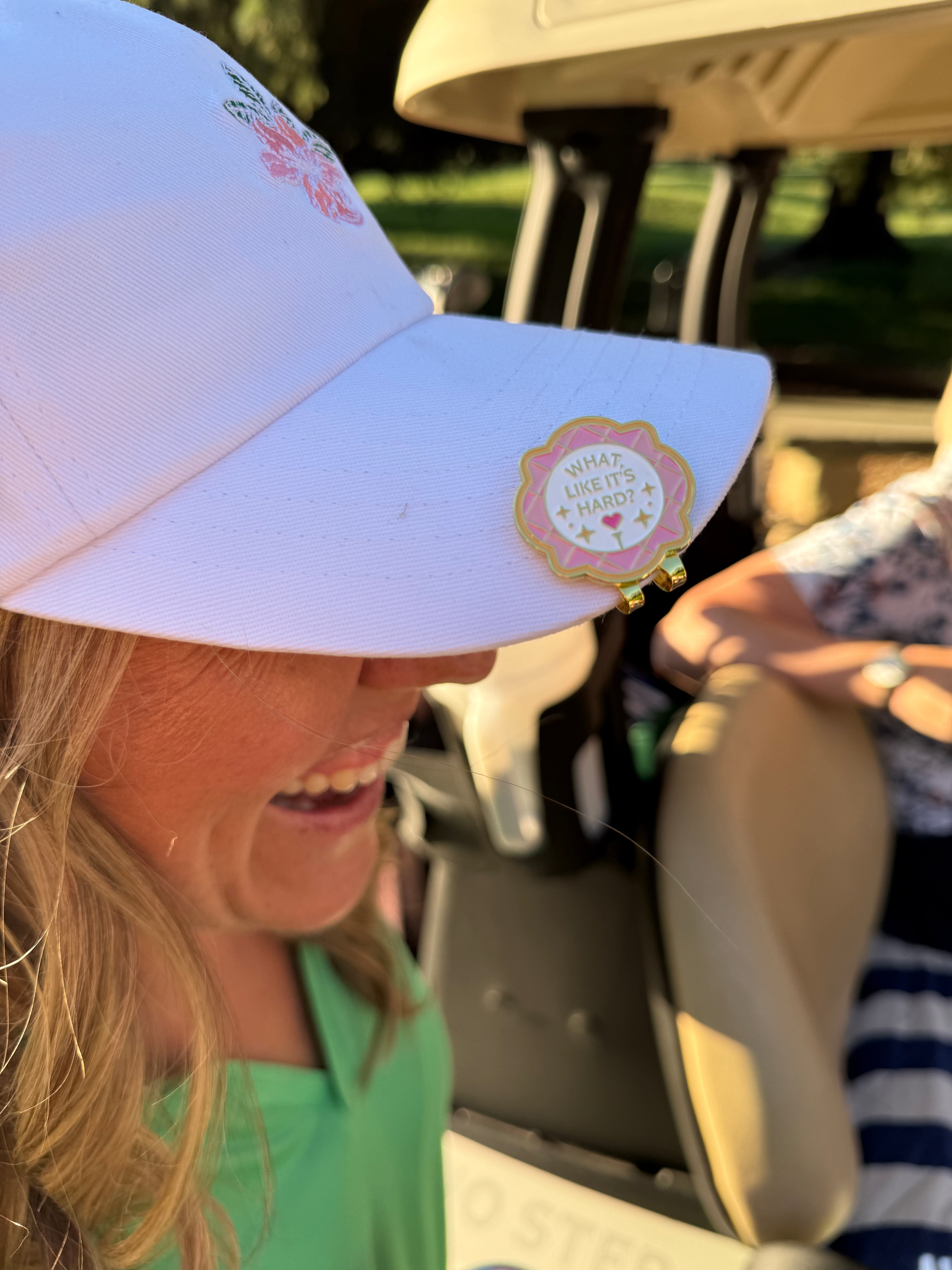 Golf Ball Markers in What, Like It’s Hard? Ball Marker and Hat Clip by Birdie Girl Golf
