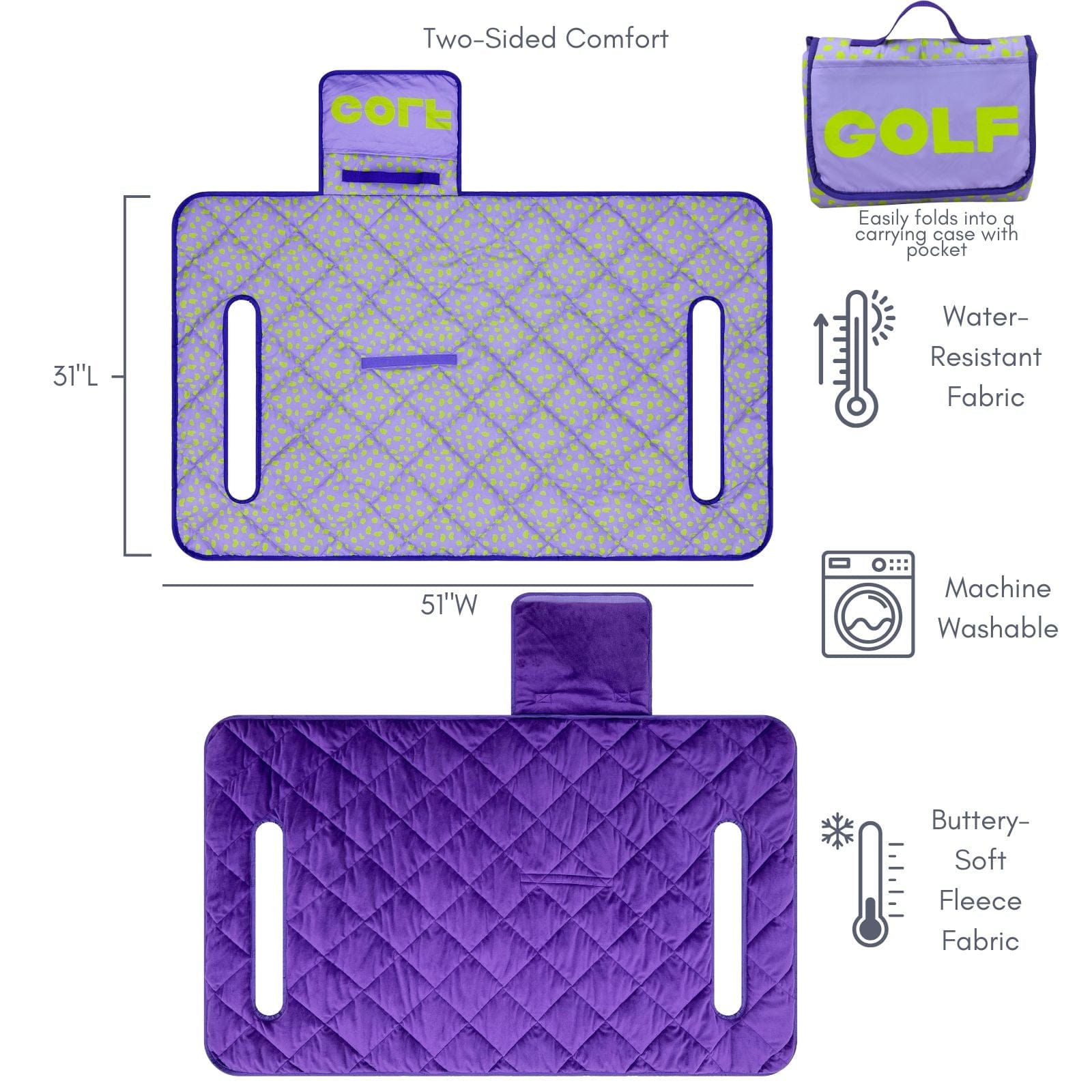 Golf Cart Seat Covers in Lilac Leopard Reversible Golf Cart Seat Cover by Birdie Girl Golf