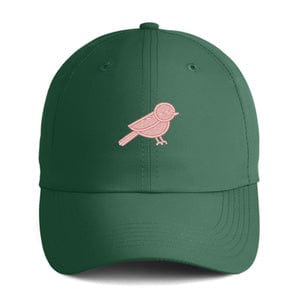 in Green with Pink Embroidery Sweet Birdie Hat by Birdie Girl Golf