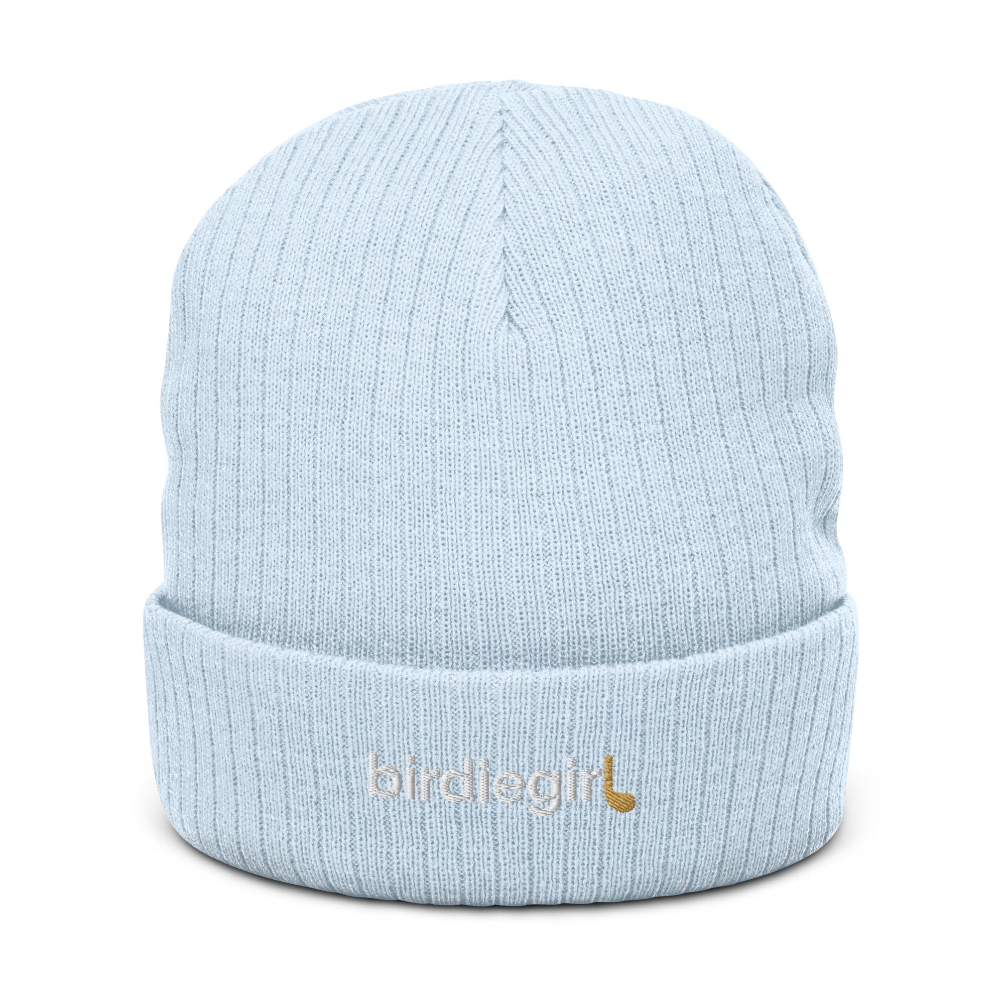 in Light Blue Birdie Girl Ribbed Knit Golf Beanie by Birdie Girl Golf