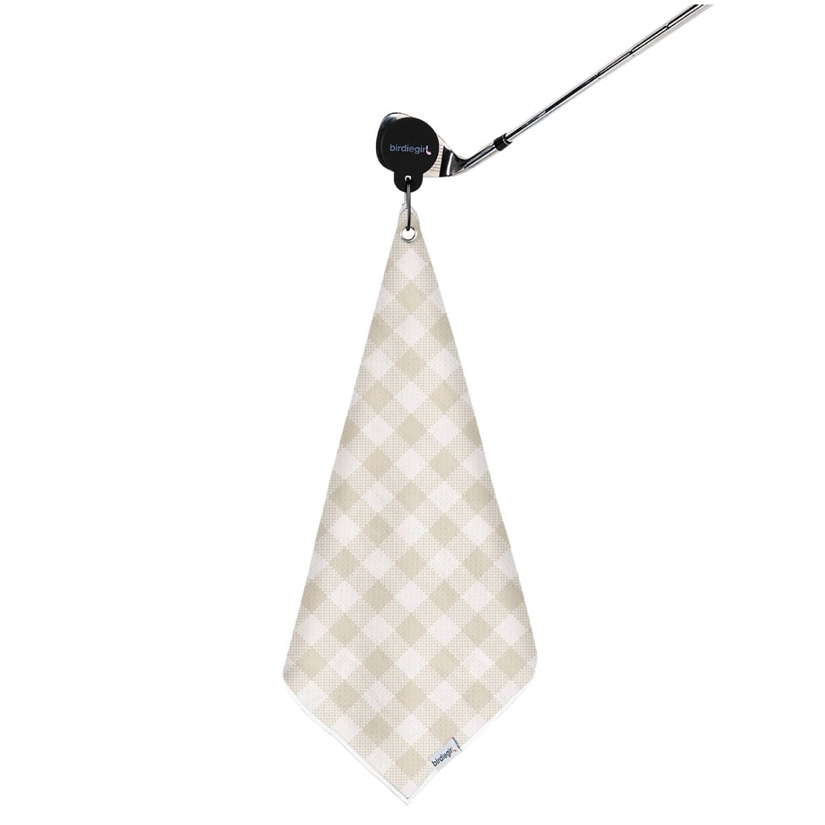 Magnetic Towels in Gingham Neutral Magnetic Golf Towel by Birdie Girl Golf