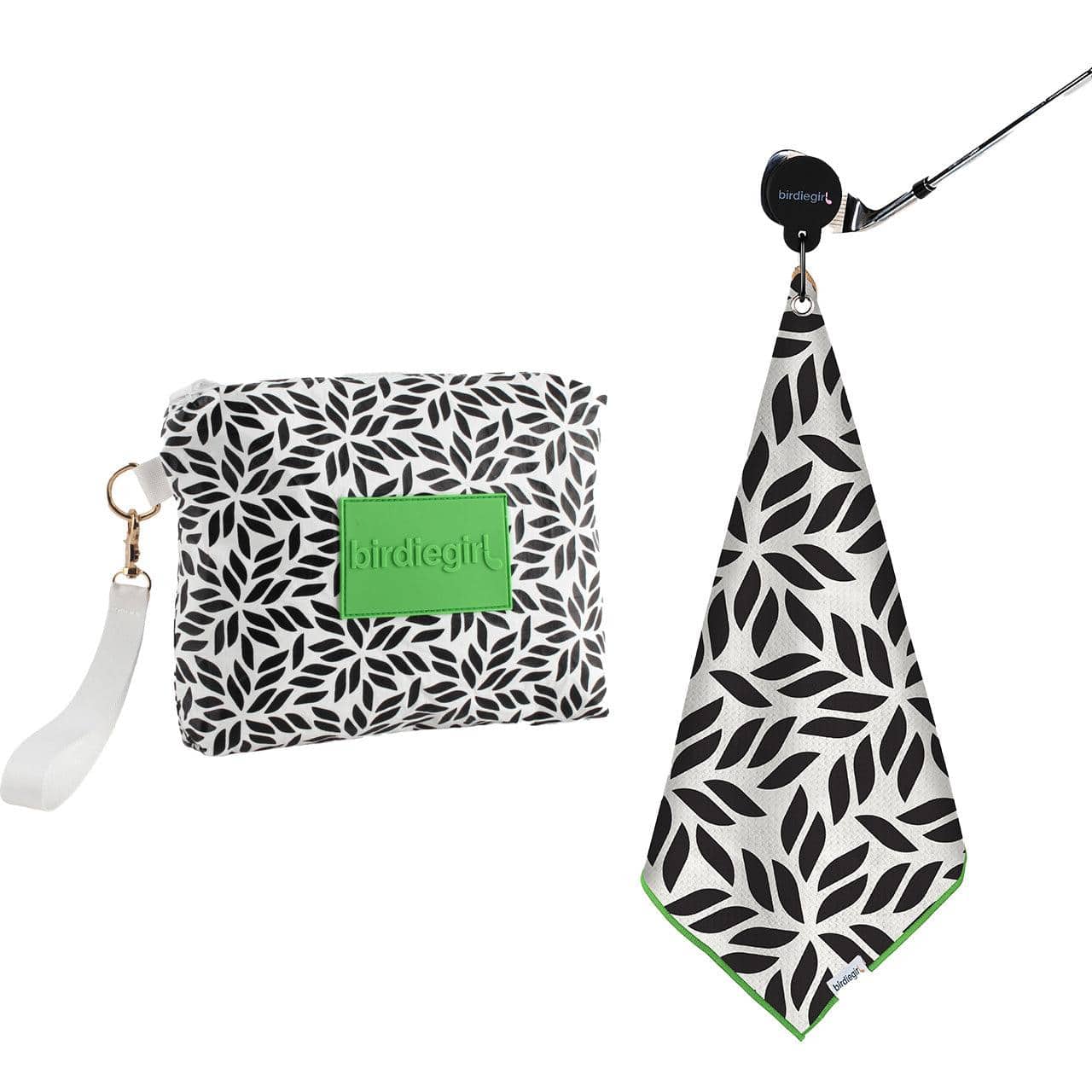 Magnetic Towels in Set of 2: Putt from the Fringe Magnetic Golf Towel and Golf Accessory Bag by Birdie Girl Golf