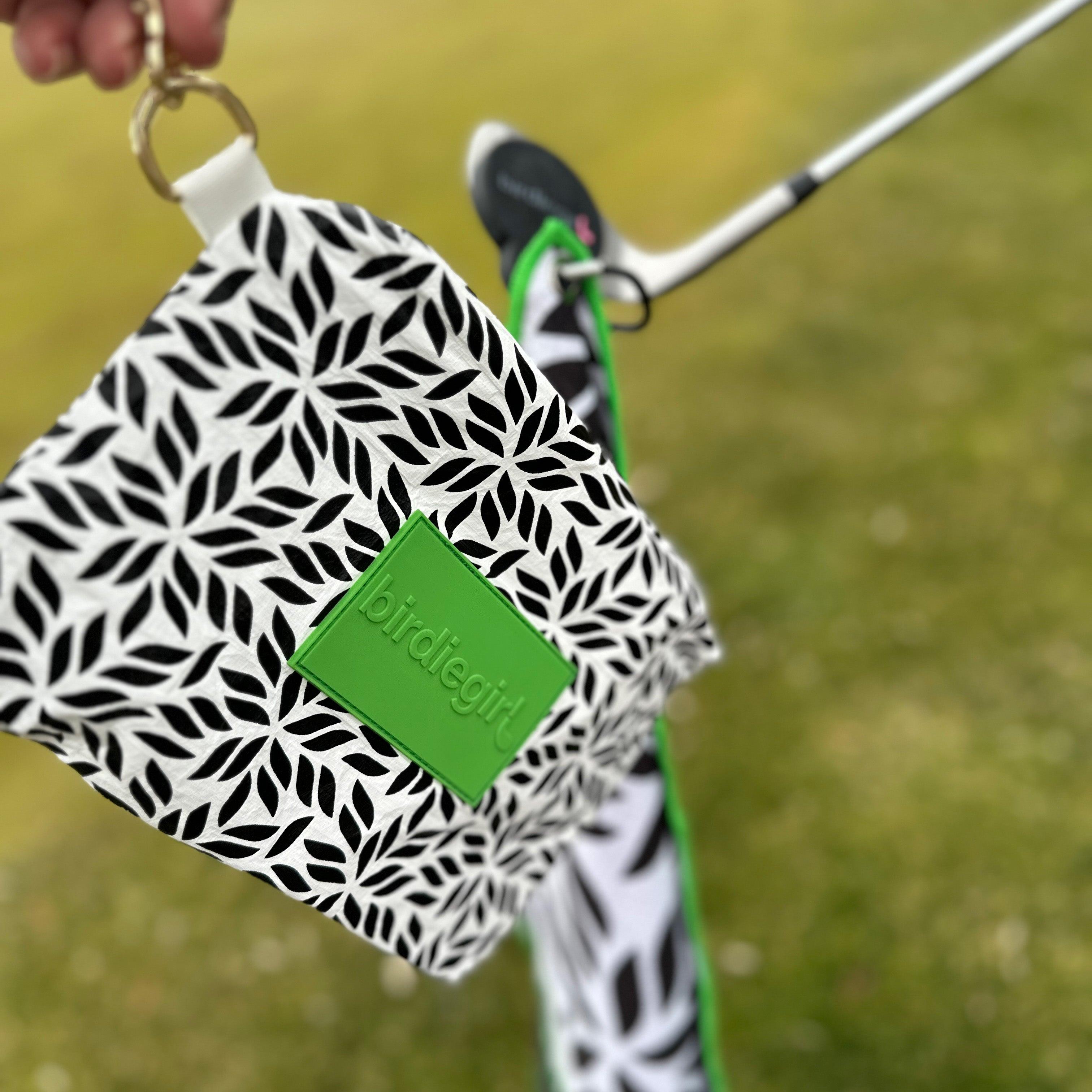 Set of 2: Putt from the Fringe Magnetic Golf Towel and Golf Accessory Bag - Birdie Girl Golf