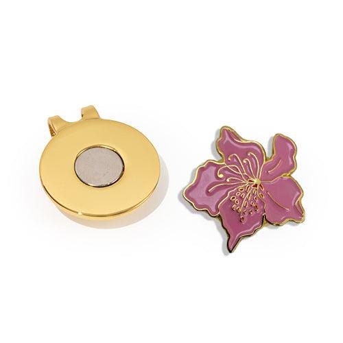 Golf Ball Markers in Azalea Flower Women's Golf Ball Marker with Hat Clip by Birdie Girl Golf