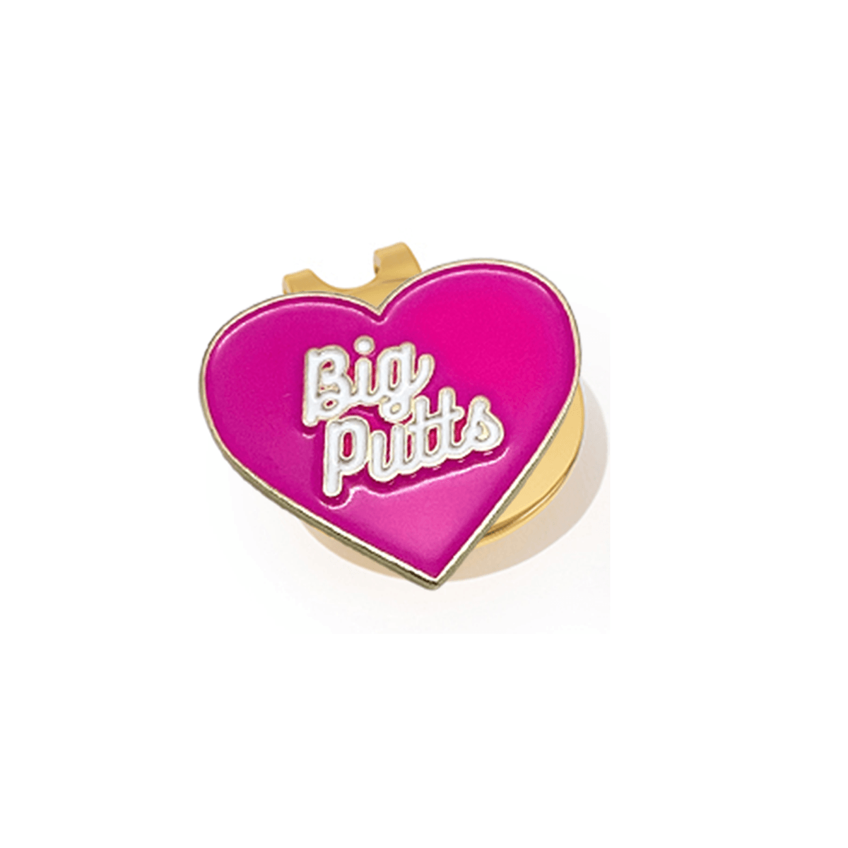 Golf Ball Markers in Gold I Love Big Putts Women's Golf Ball Marker with Hat Clip by Birdie Girl Golf