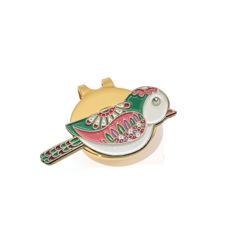 Golf Ball Markers in Multi-Color Birdie Women's Golf Ball Marker with Hat Clip by Birdie Girl Golf