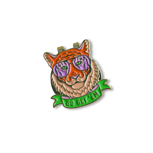 Go Get 'Em Tiger Golf Ball Marker with Magnetic Hat Clip