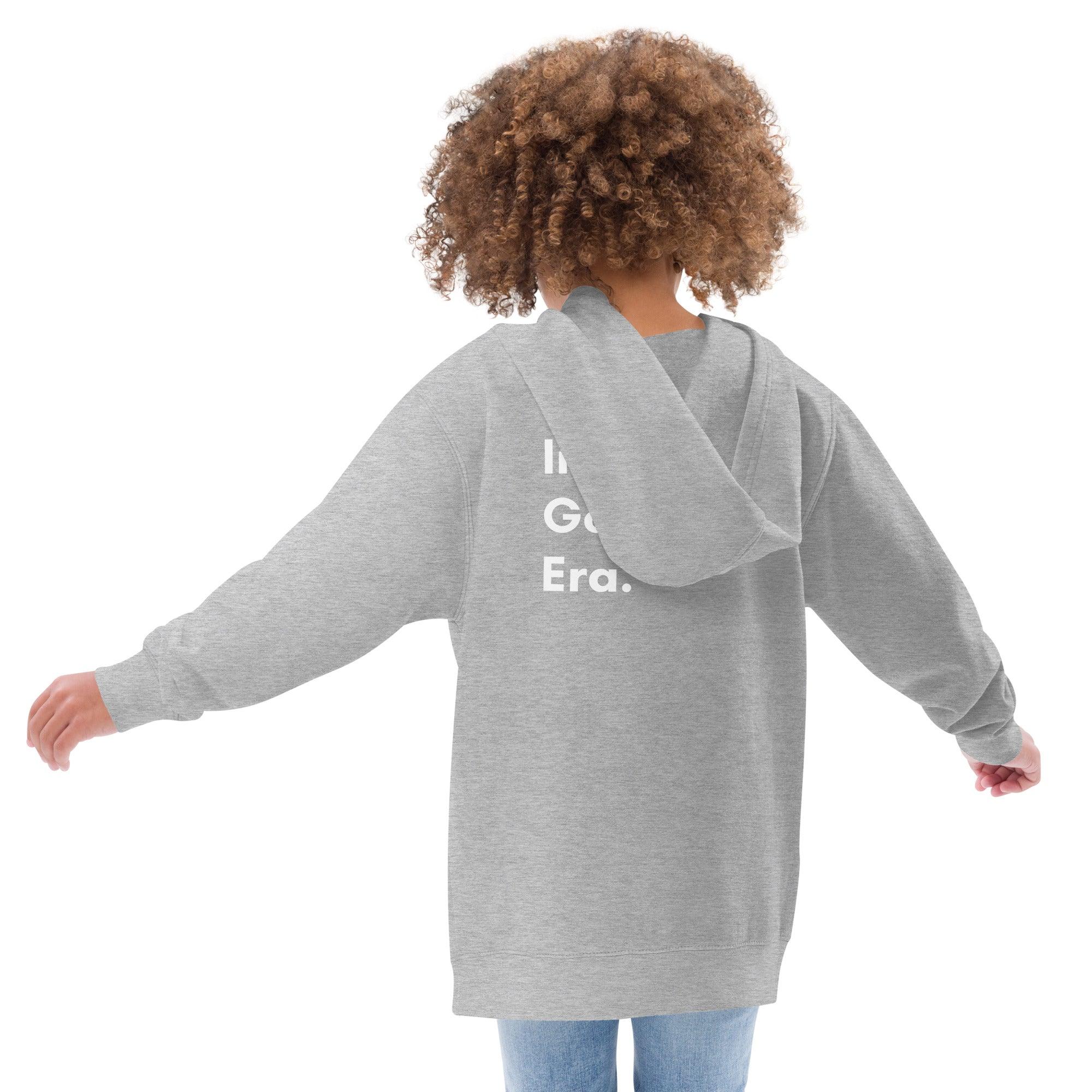 in Athletic Heather / S In My Golf Girl Era Kids fleece hoodie by Birdie Girl Golf