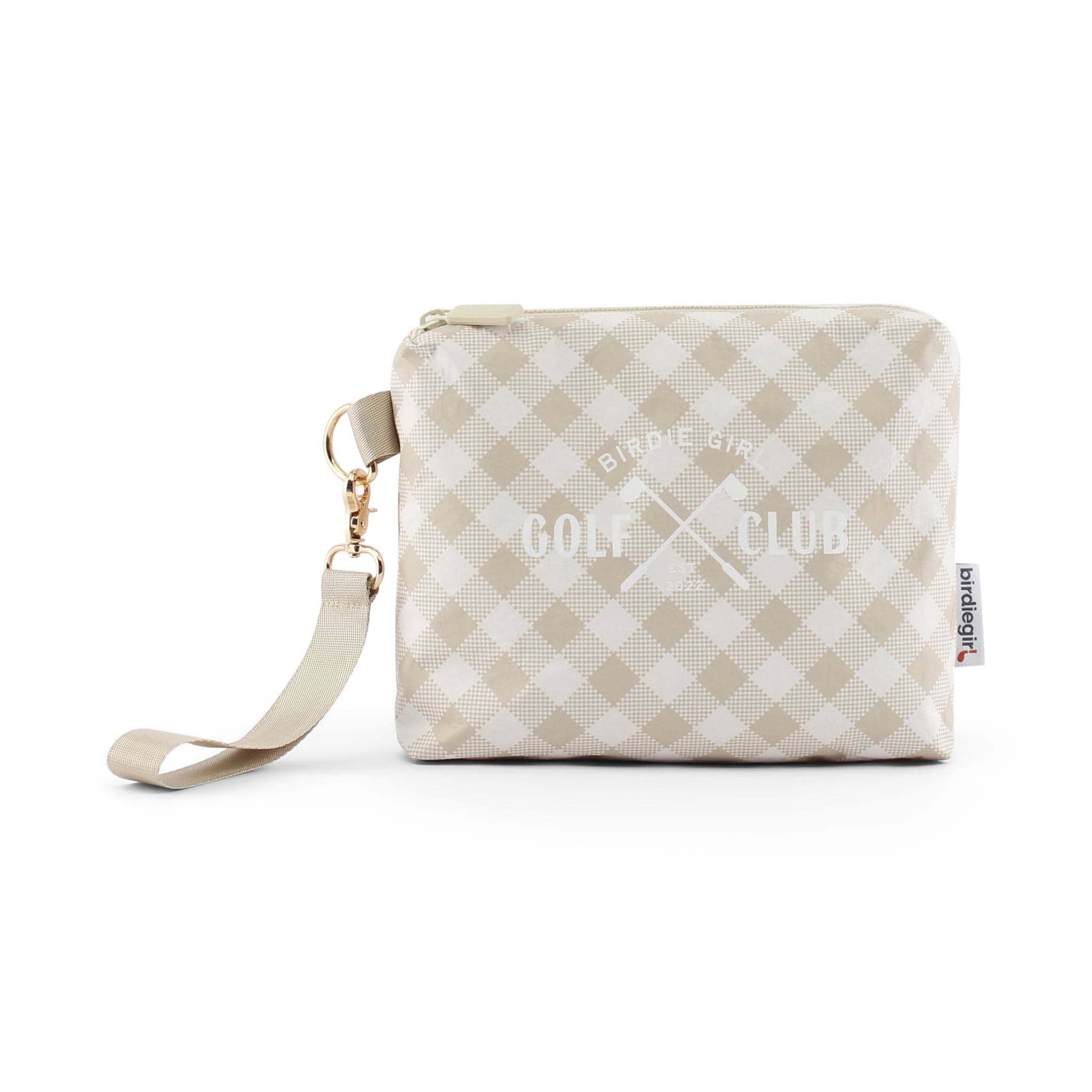 Golf Bags in Gingham Neutral Women's Golf Accessories Bag by Birdie Girl Golf