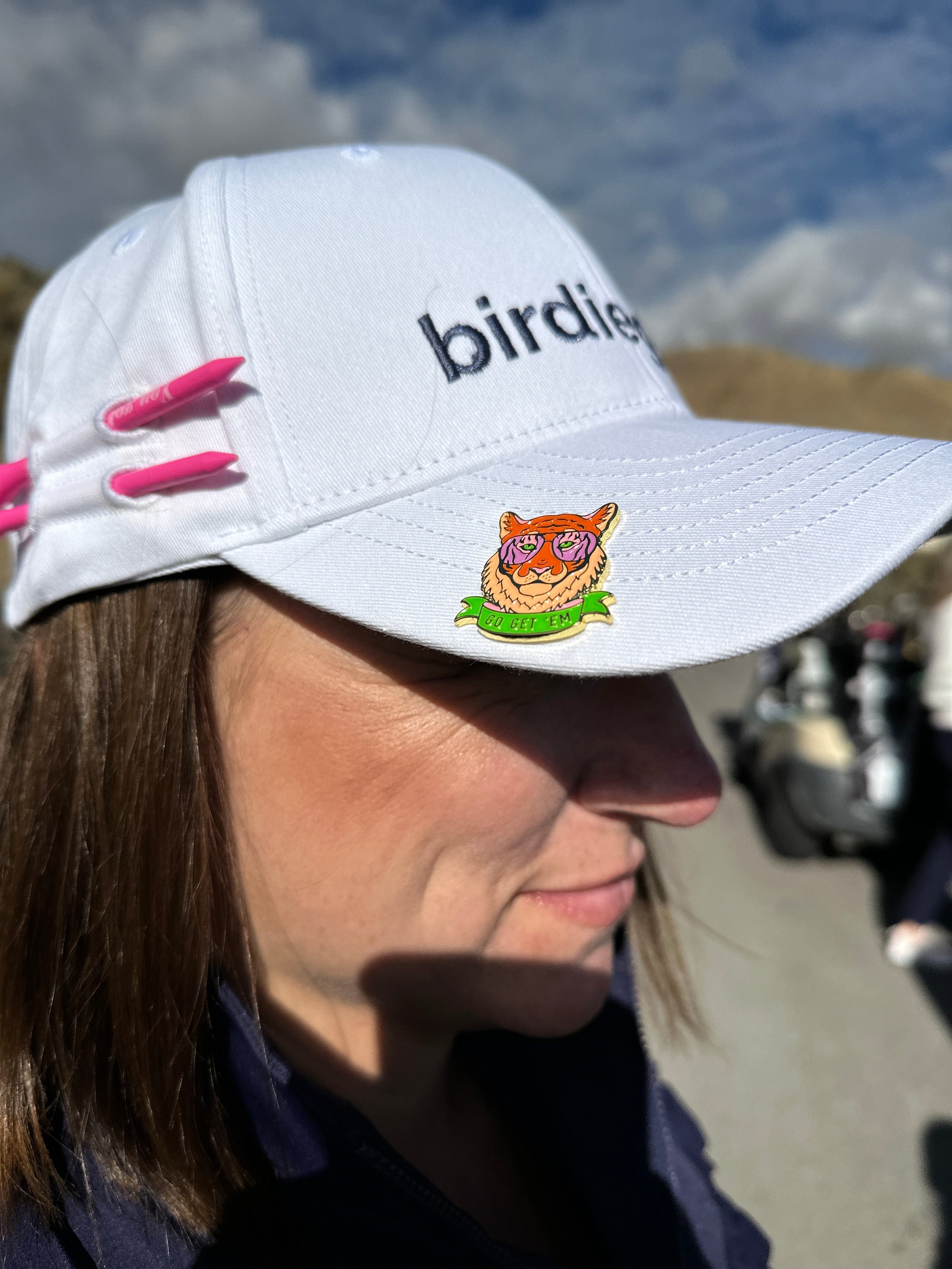 Golf Ball Markers in Go Get 'Em Tiger Golf Ball Marker with Magnetic Hat Clip by Birdie Girl Golf