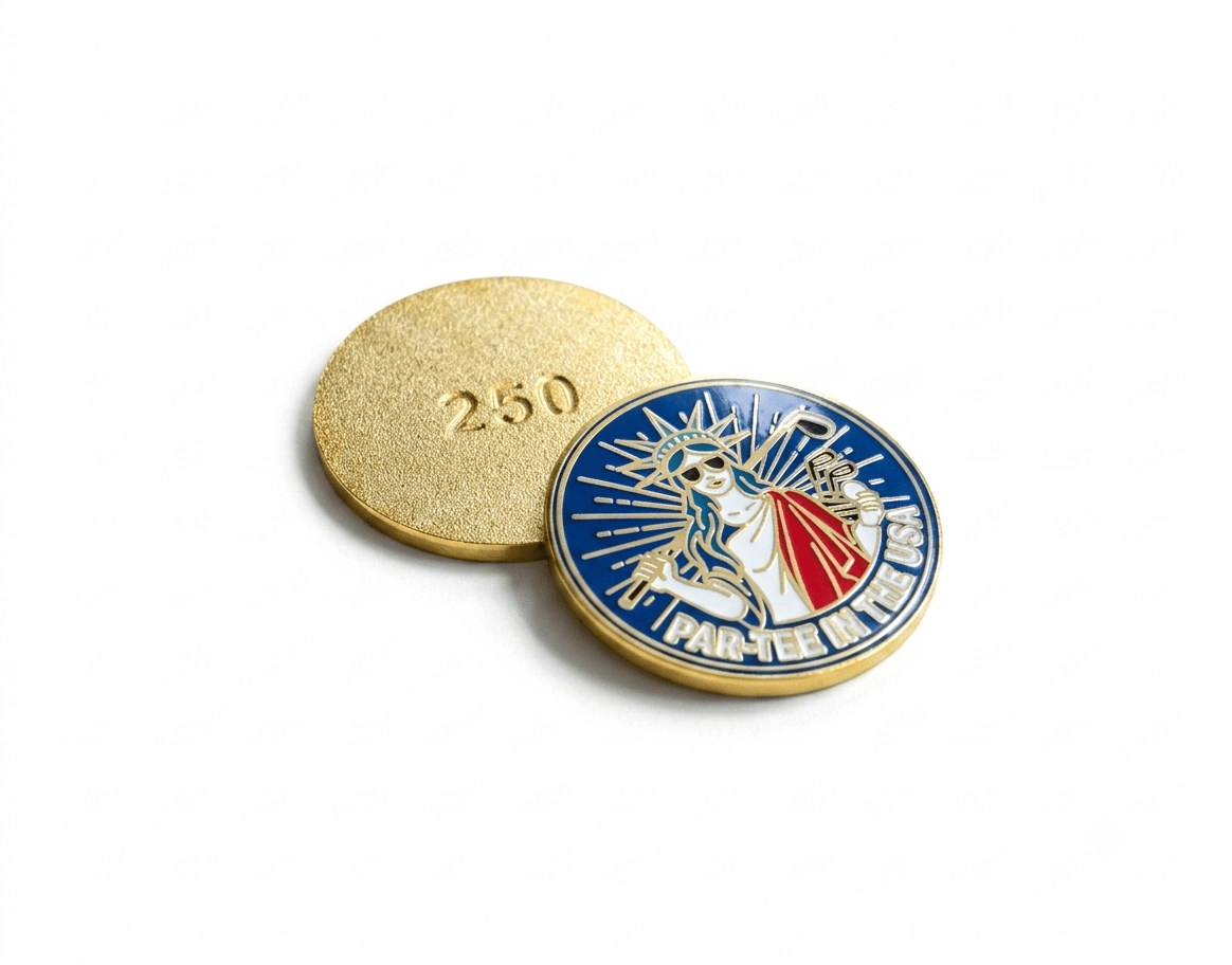 Golf Ball Markers in Par-tee in the USA Ball Marker + Hat Clip + Tee Set by Birdie Girl Golf