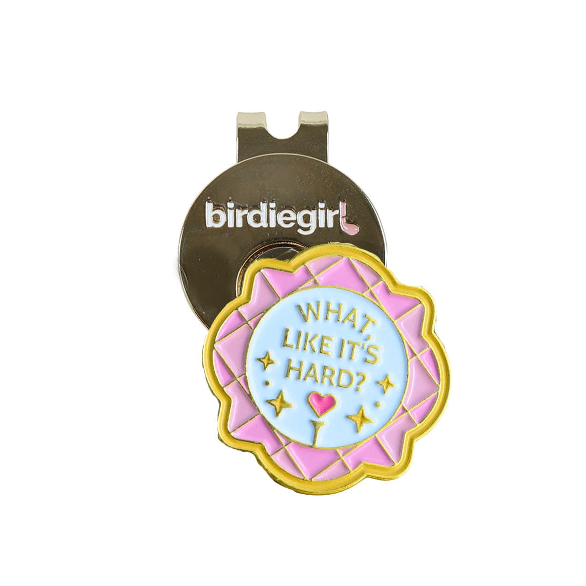 Golf Ball Markers in What, Like It’s Hard? Ball Marker and Hat Clip by Birdie Girl Golf