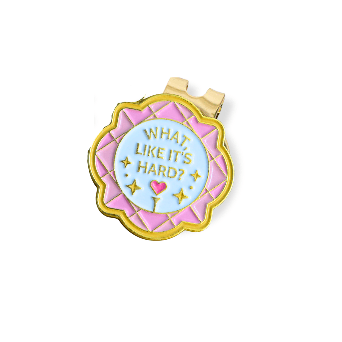 Golf Ball Markers in What, Like It’s Hard? Ball Marker + Hat Clip + Tee Set by Birdie Girl Golf