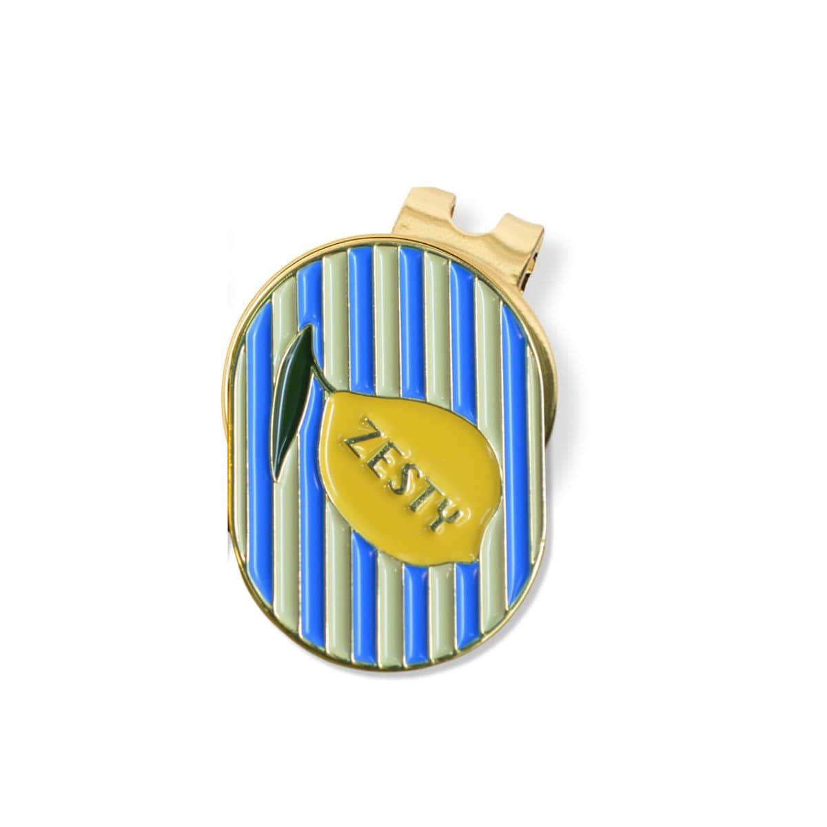 Golf Ball Markers in Zesty Lemon Ball Marker with Hat Clip by Birdie Girl Golf