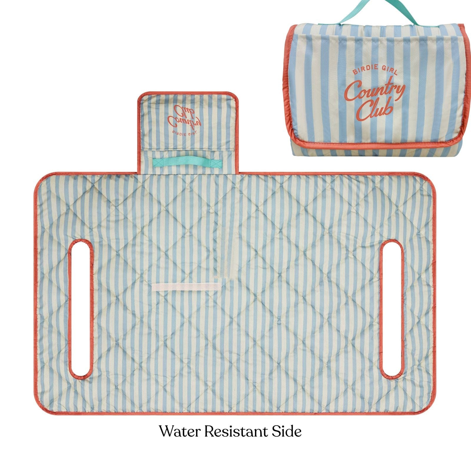Country Club Stripe Reversible Golf Cart Seat Cover (Blue Stripe + Cor