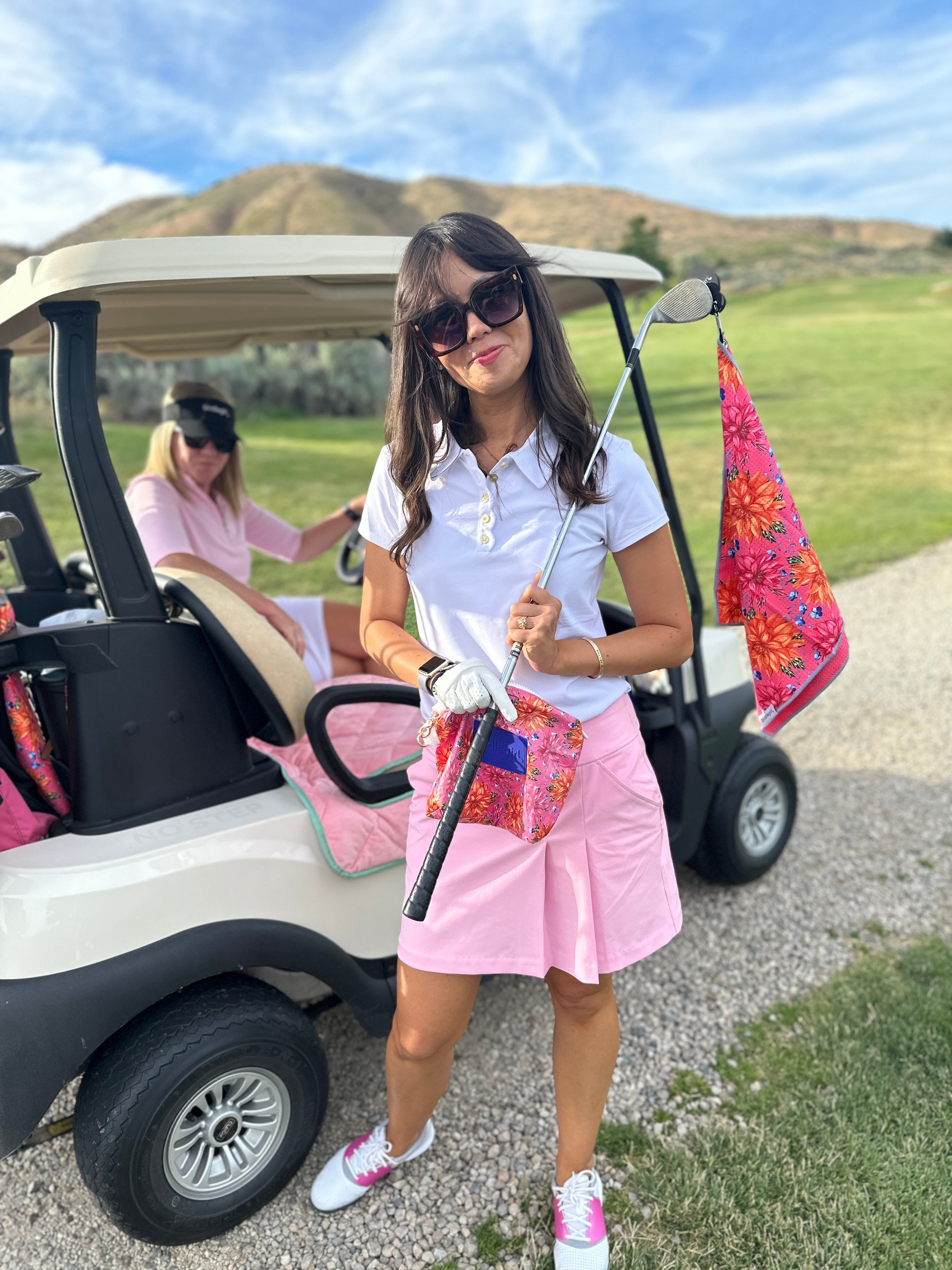 Magnetic Towels in Big Floral Women's Magnetic Golf Towel by Birdie Girl Golf