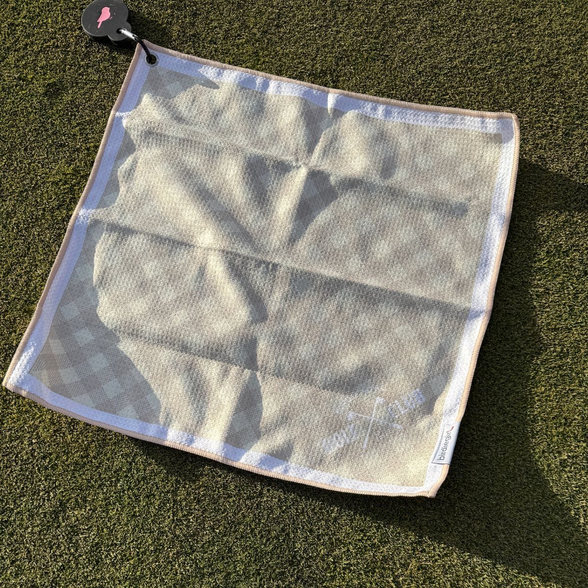 Magnetic Towels in Gingham Neutral Magnetic Golf Towel by Birdie Girl Golf