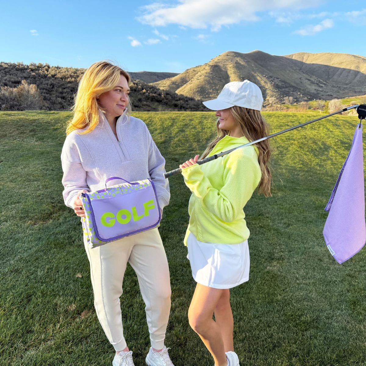 Magnetic Towels in Lilac Leopard Magnetic Golf Towel by Birdie Girl Golf