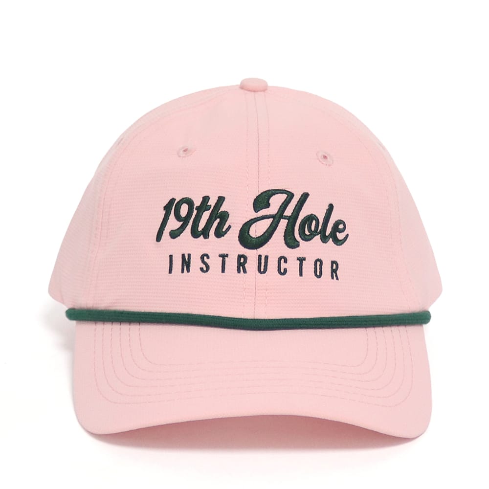 in Pink with White Rope 19th Hole Instructor Rope Snapback Hat by Birdie Girl Golf