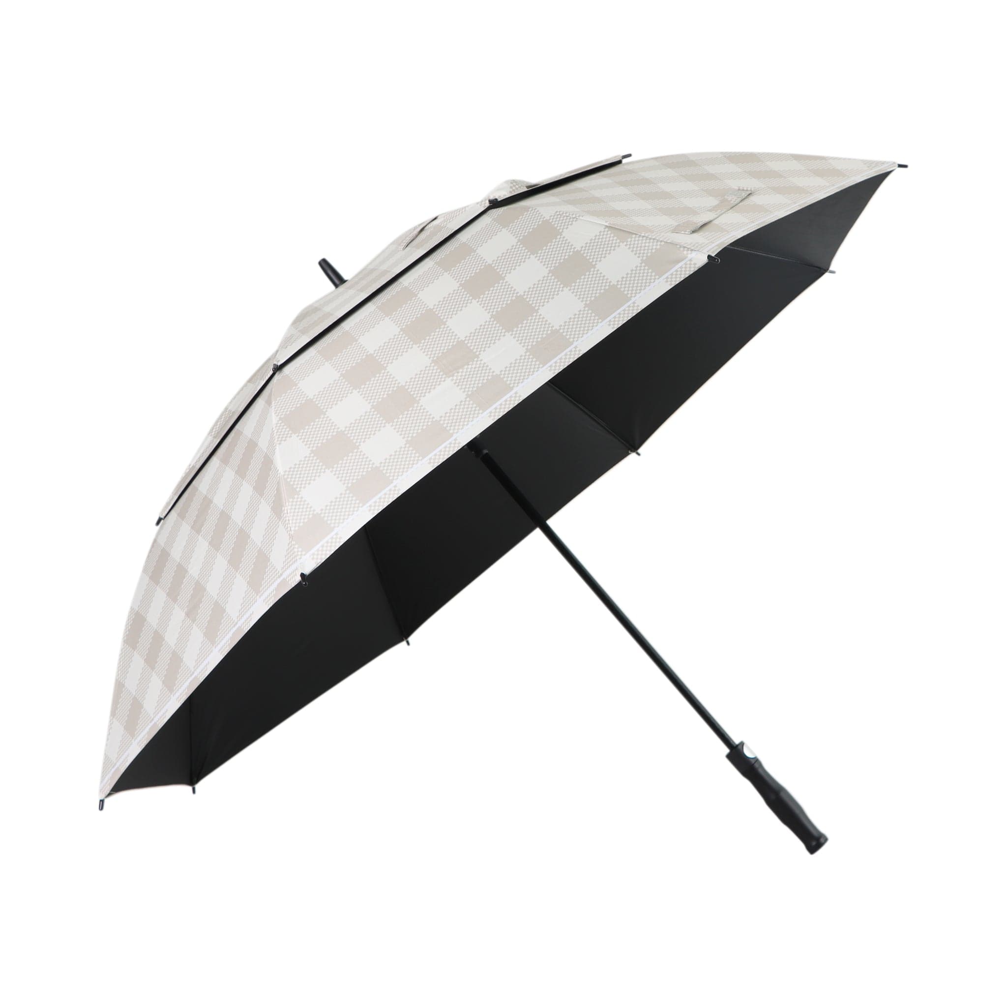 Women’s Golf Umbrella – Neutral Gingham
