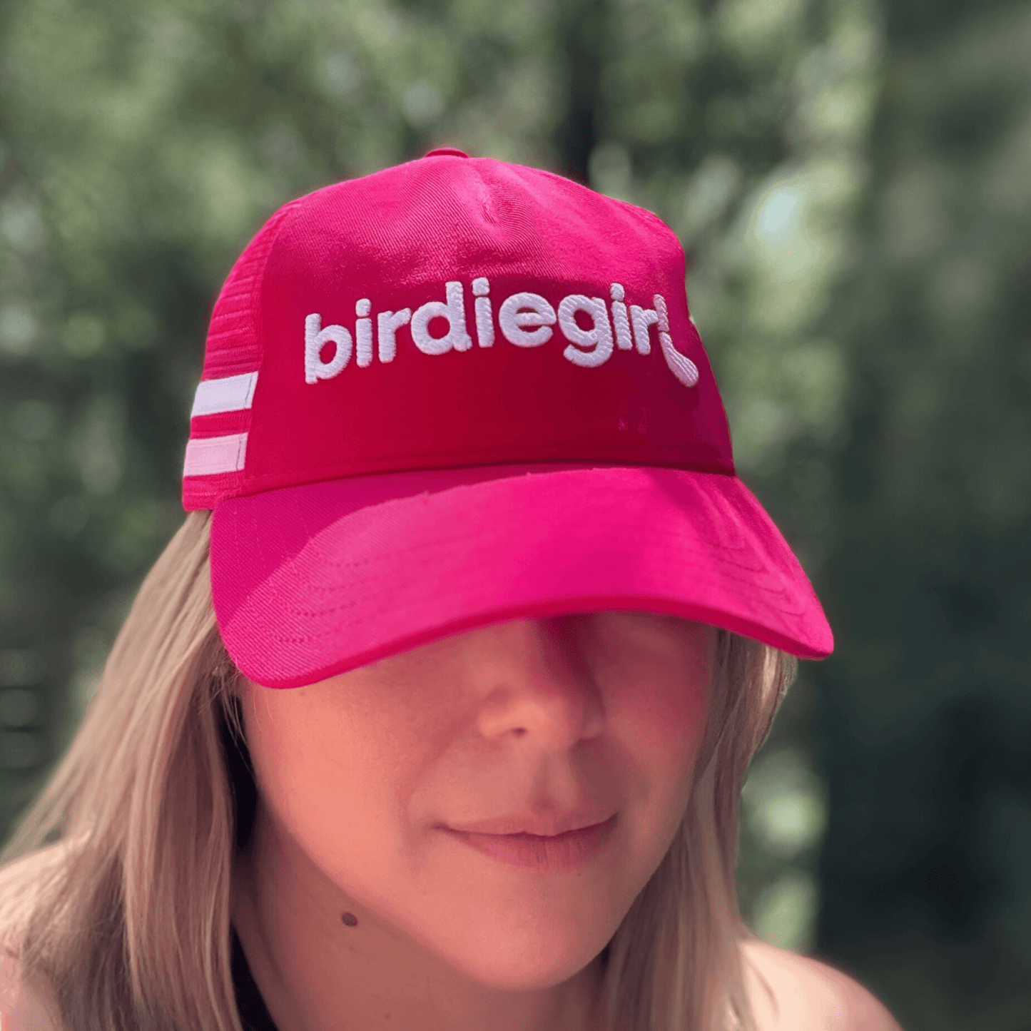 Birdie Girl Snapback Hat with Trucker Mesh - Birdie Girl Golf