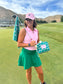 Set of 2: Augusta Azalea Magnetic Golf Towel and Golf Accessory Bag
