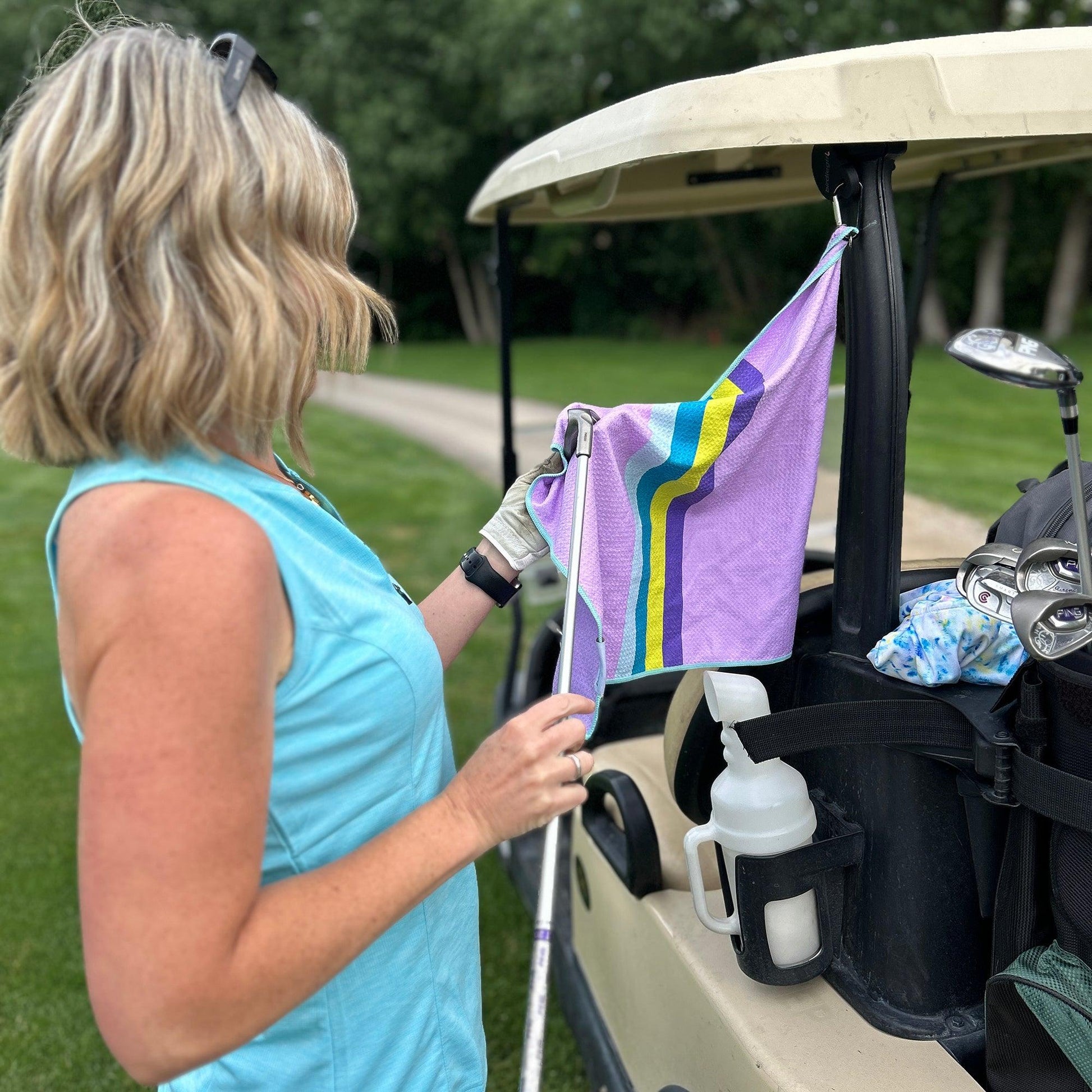 Lilac Dreams Magnetic Golf Towel - Birdie Girl Golf