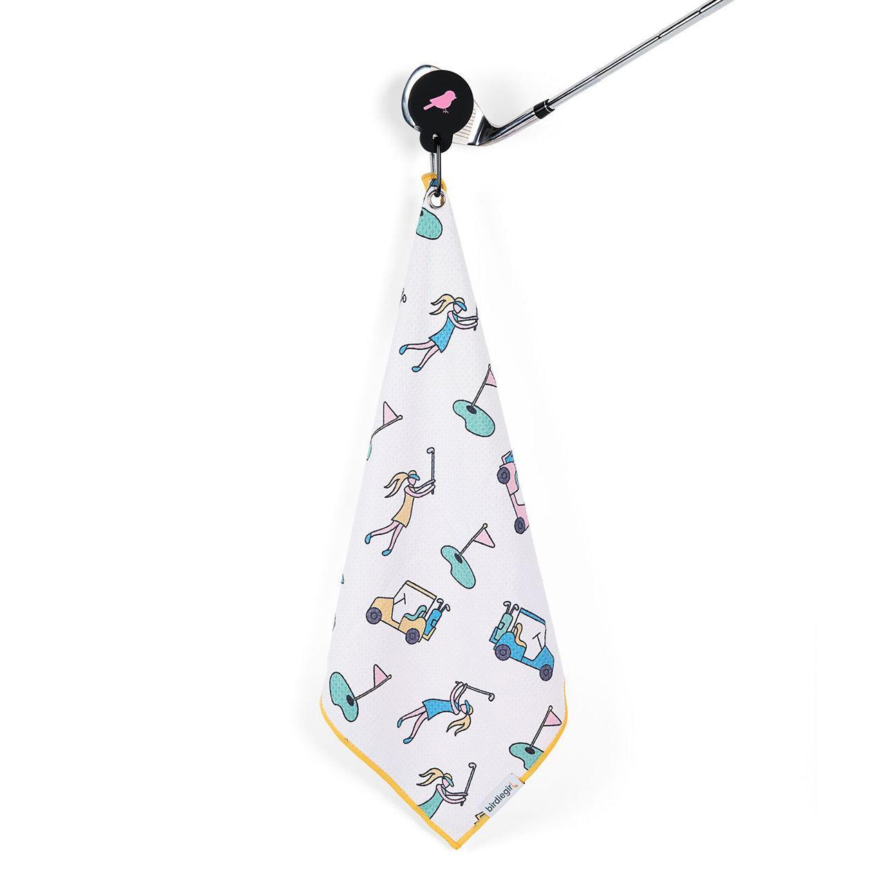 Set of 2: Golf Girl Magnetic Golf Towel and Women's Golf Accessories Belt Bag - Birdie Girl Golf