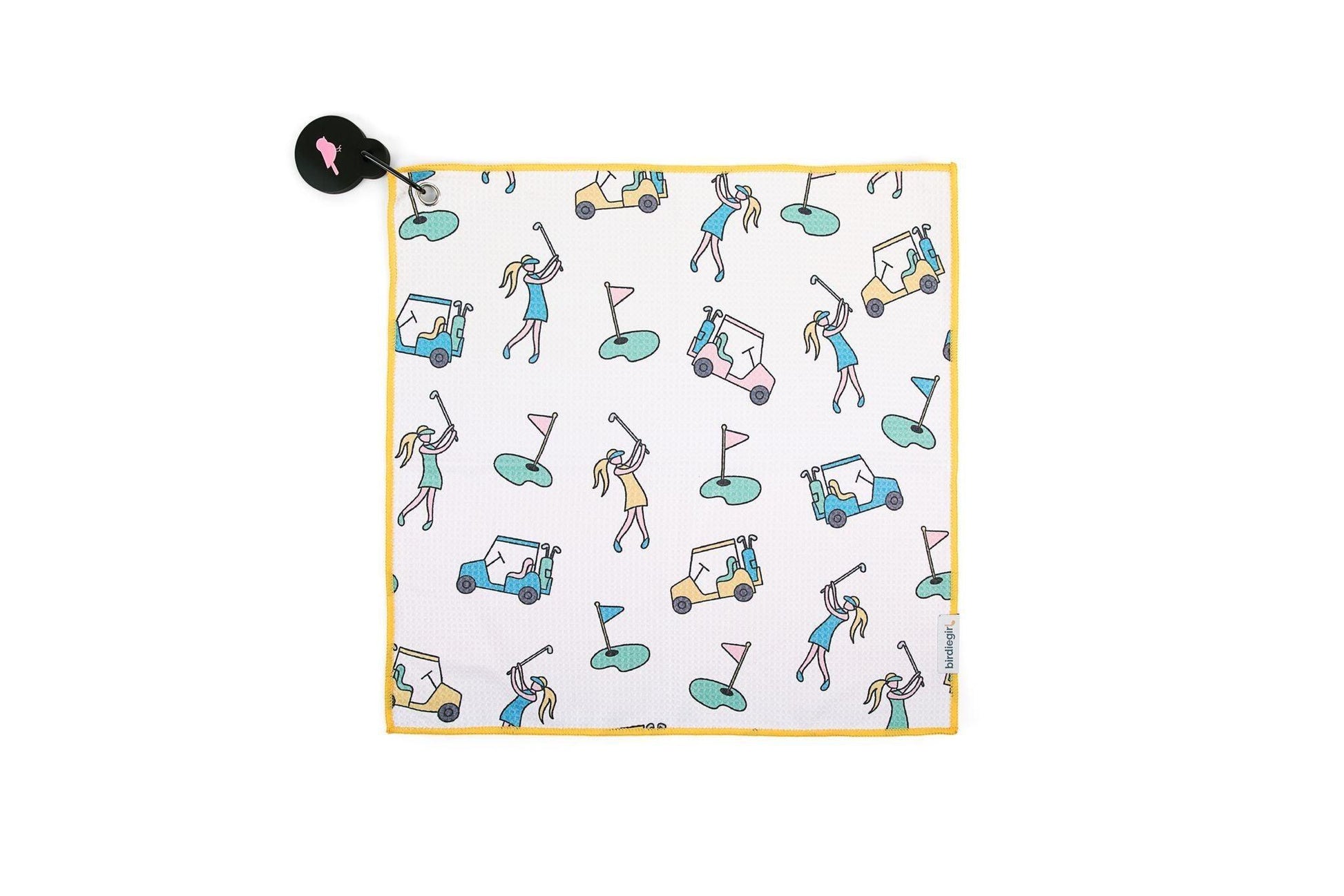 Set of 2: Golf Girl Magnetic Golf Towel and Women's Golf Accessories Belt Bag - Birdie Girl Golf