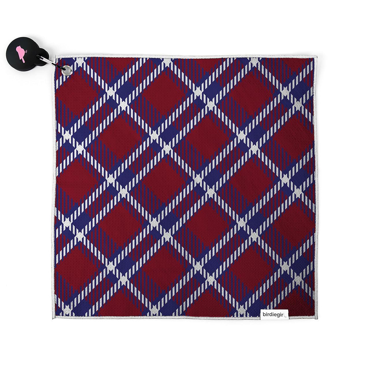 Set of 2: Ryder Plaid Magnetic Golf Towel and Golf Belt Bag - Birdie Girl Golf