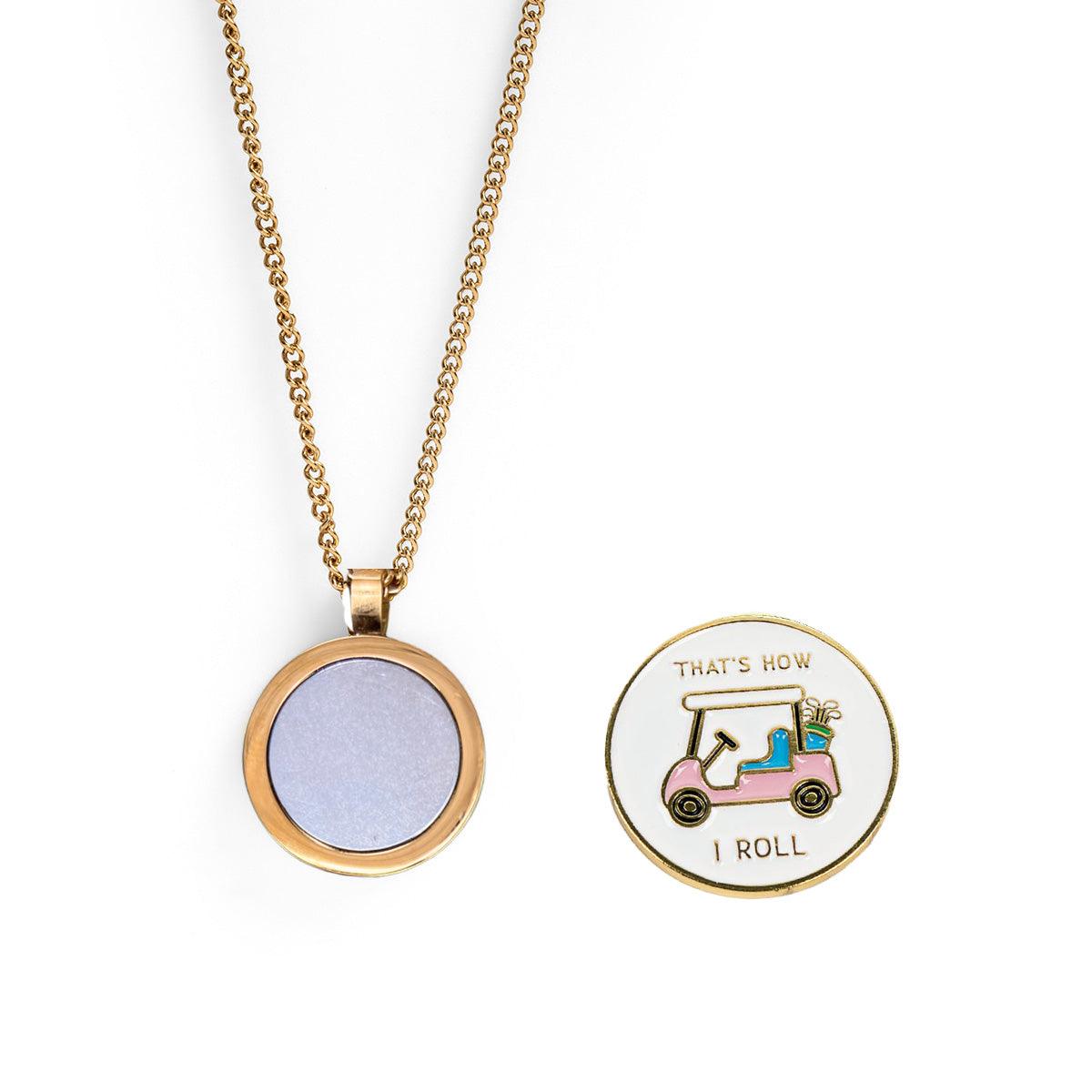 That's How I Roll Golf Ball Marker Necklace - Birdie Girl Golf
