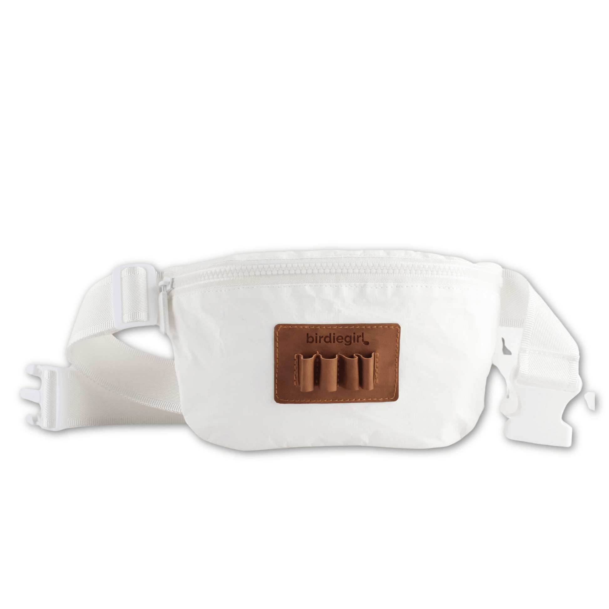 White Golf Belt Bag with Tee Holder - Birdie Girl Golf