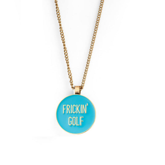 Women's Golf Ball Marker Necklace with "Frickin' Golf" Marker - Birdie Girl Golf