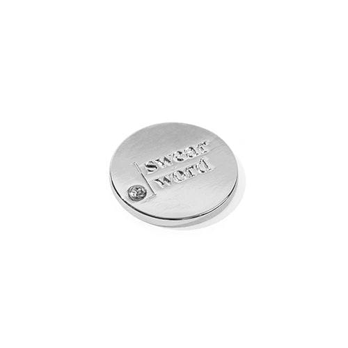 Ball Marker Necklaces in Silver Women's Golf Ball Marker Necklace with Swear Word Ball Marker by Birdie Girl Golf