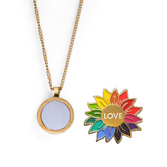 Rainbow Love Sunflower Golf Ball Marker Necklace - Birdie Girl Golf