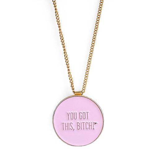 Women's Golf Ball Marker Necklace with "You Got This Bitch" Marker - Birdie Girl Golf